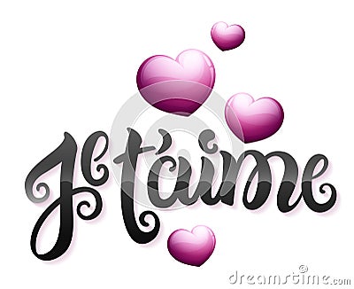 I love you in French : Je tâ€™aime Vector Illustration